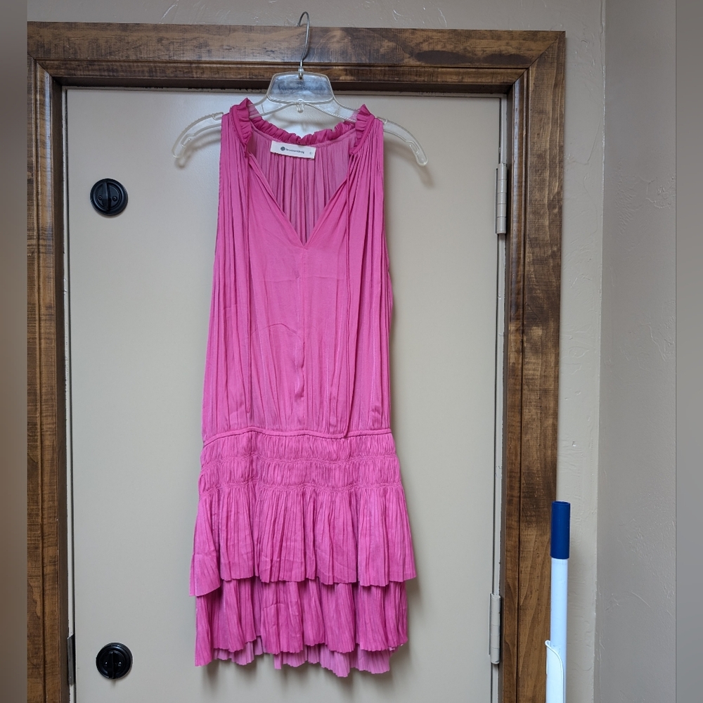 The Impeccable Pig Anthropologie Brand Pink Mini Dress Size Large